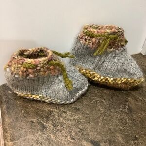 Wool Baby Booties (bottom sole measures 7”)